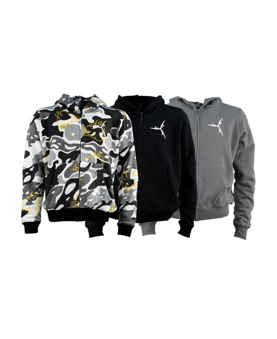 TGFCLUB 223 Embroidered Removable Zip Panel Hoodie | Face 3 Face