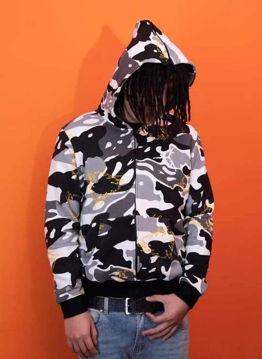 TGFCLUB 223 Embroidered Removable Zip Panel Hoodie | Face 3 Face