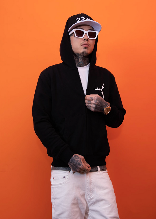 TGFCLUB 223 Embroidered Removable Zip Panel Hoodie | Face 3 Face