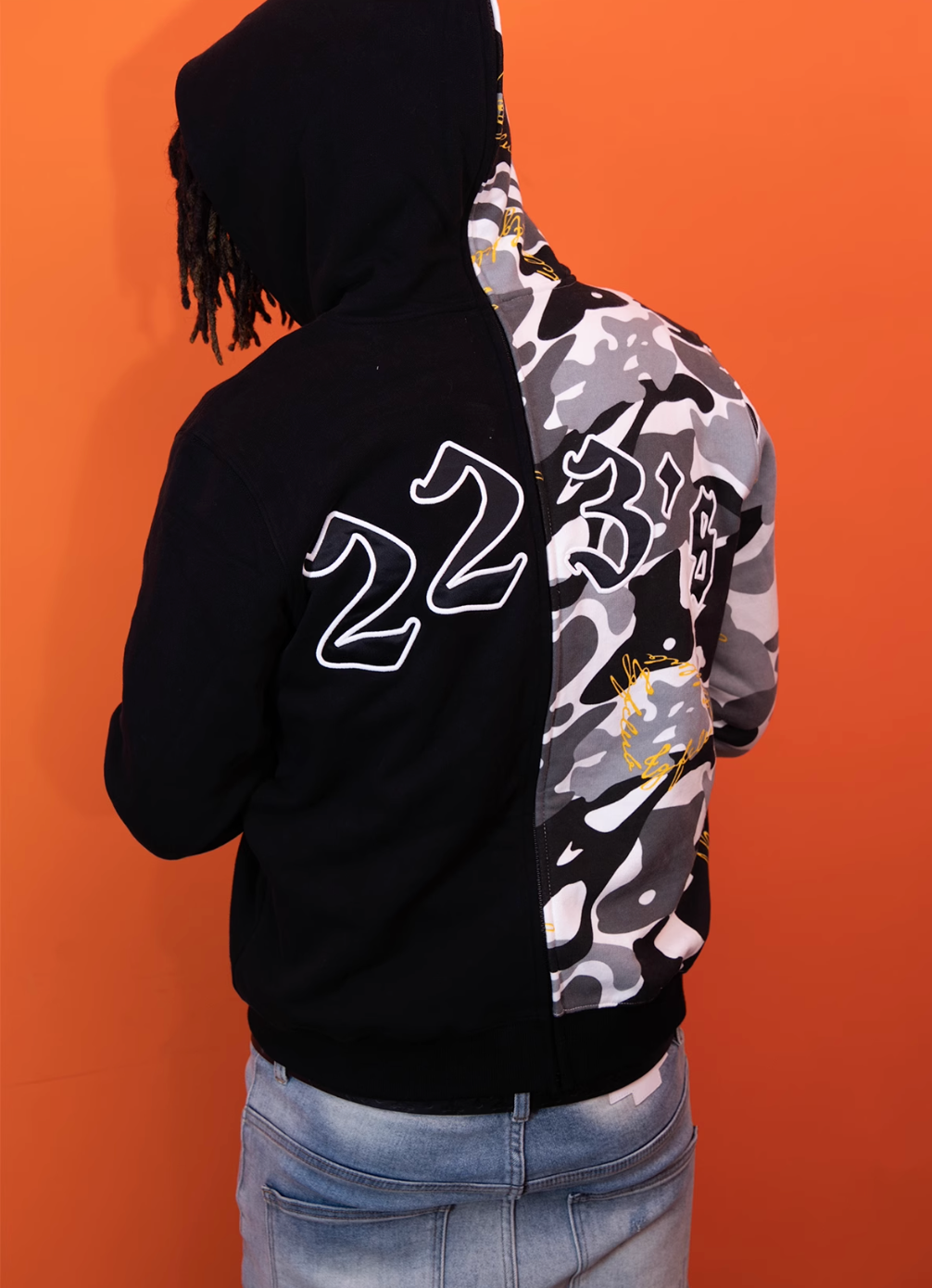TGFCLUB 223 Embroidered Removable Zip Panel Hoodie | Face 3 Face