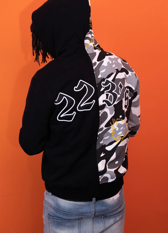 TGFCLUB 223 Embroidered Removable Zip Panel Hoodie | Face 3 Face