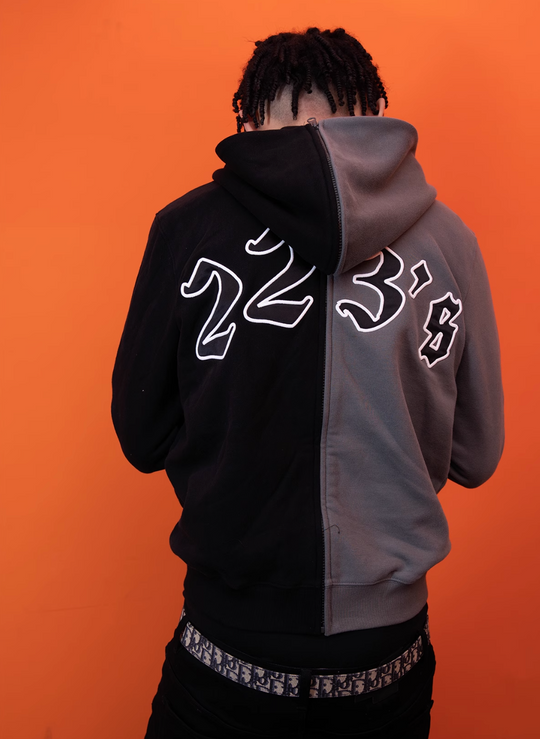 TGFCLUB 223 Embroidered Removable Zip Panel Hoodie | Face 3 Face