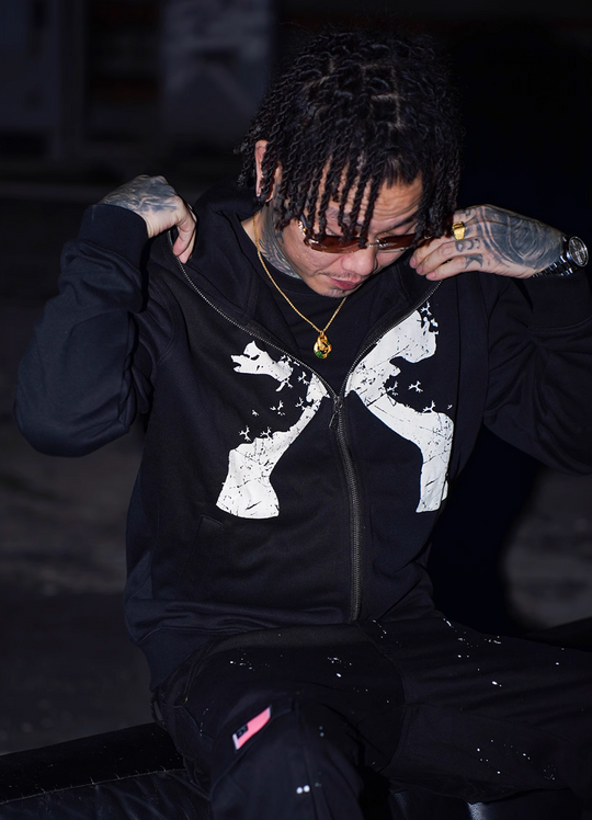 TGFCLUB Full Zip Printed Hoodie | Face 3 Face