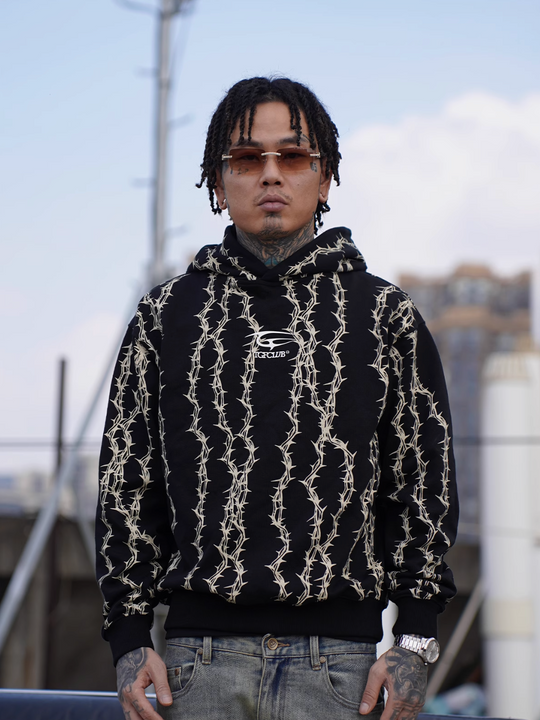 TGFCLUB Thorns Full Print Logo Embroidered Hoodie | Face 3 Face