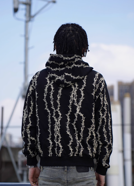 TGFCLUB Thorns Full Print Logo Embroidered Hoodie | Face 3 Face