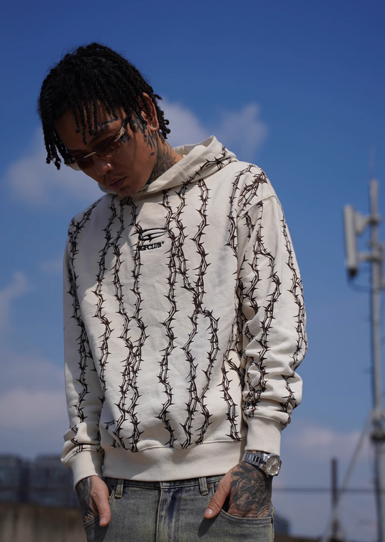 TGFCLUB Thorns Full Print Logo Embroidered Hoodie | Face 3 Face