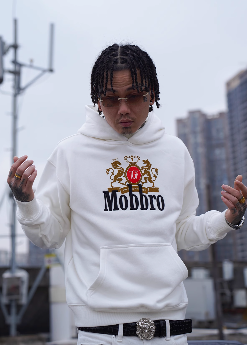 TGFCLUB Mobbro Embroidered Print Hoodie | Face 3 Face