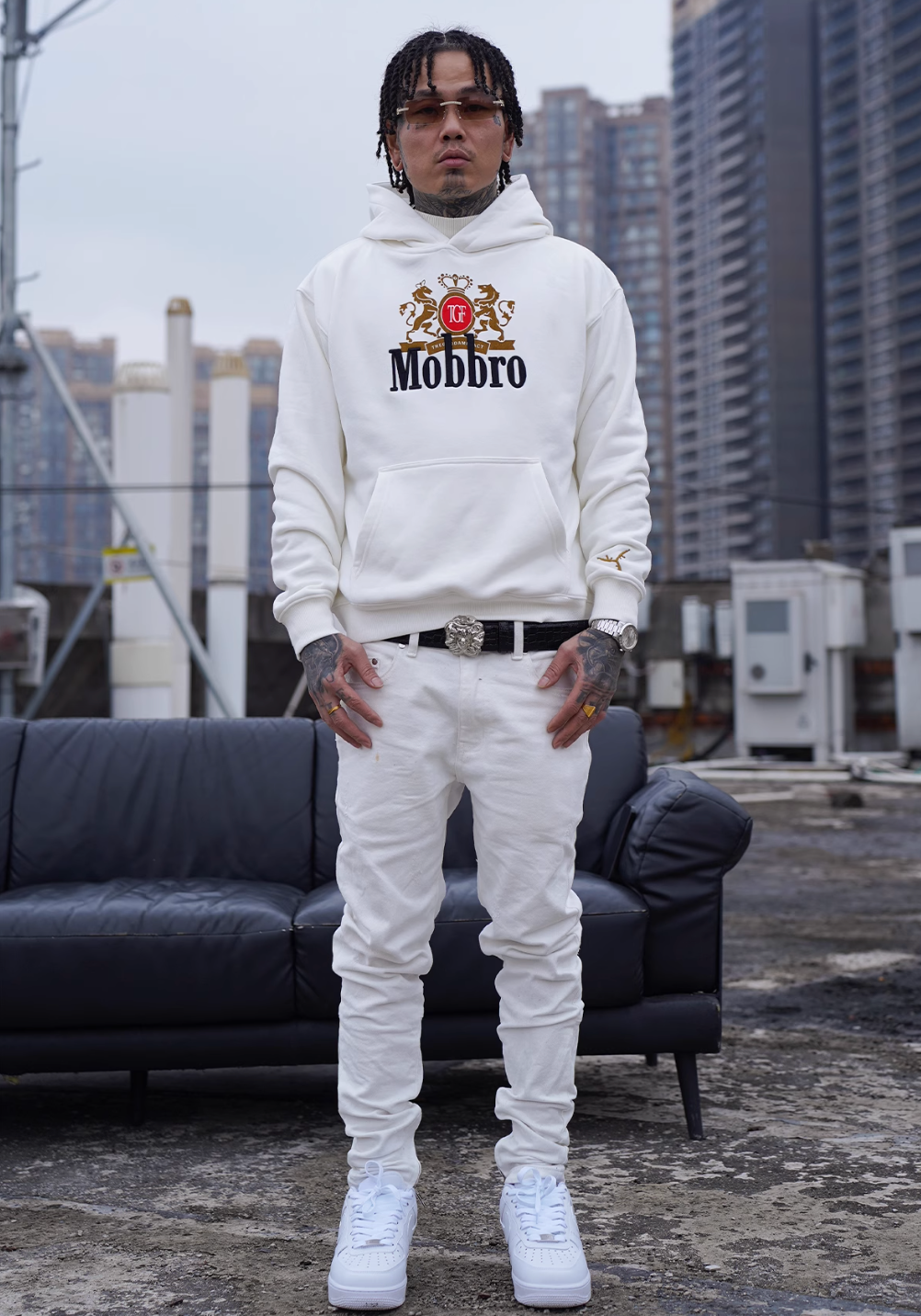 TGFCLUB Mobbro Embroidered Print Hoodie | Face 3 Face