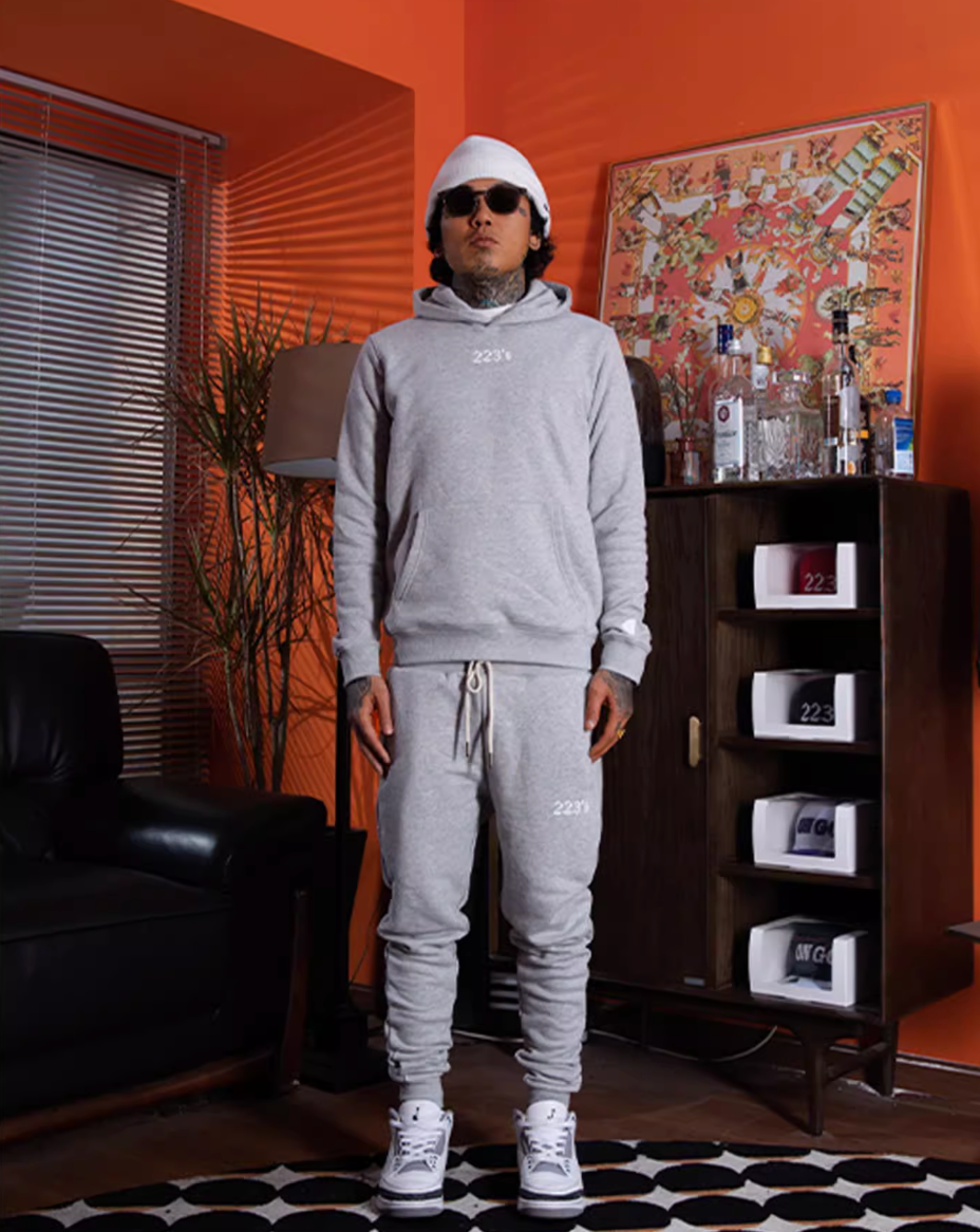 TGFCLUB 223 Embroidered Basic Hoodie and Sweatpants | Face 3 Face