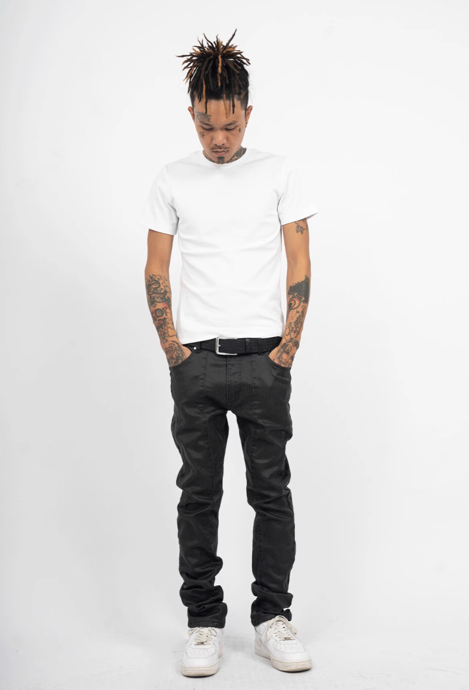 TGFCLUB Washed Waxed Slim Fit Jeans | Face 3 Face