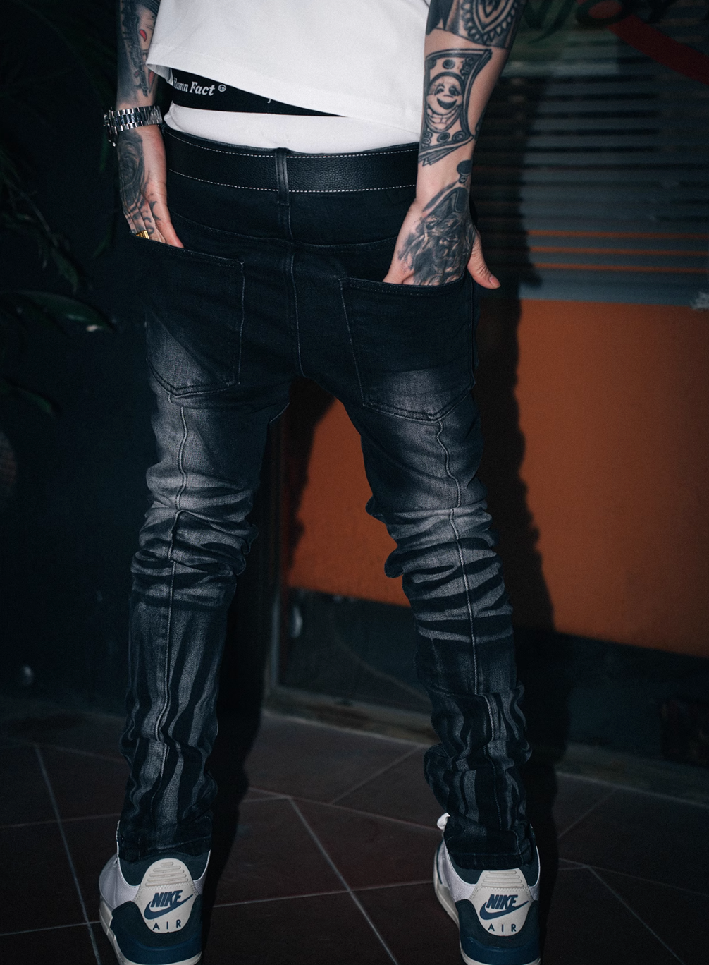 TGFCLUB 3D Whisker Washed Slim Fit Jeans | Face 3 Face