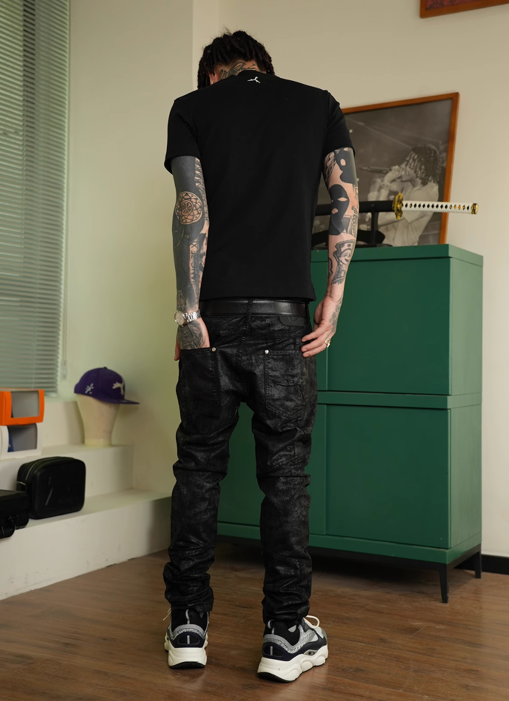TGFCLUB Coated Wax Slim Fit Jeans | Face 3 Face
