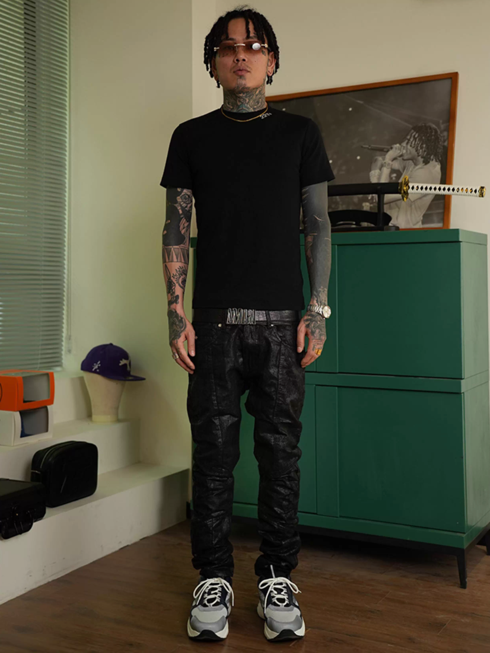 TGFCLUB Coated Wax Slim Fit Jeans | Face 3 Face