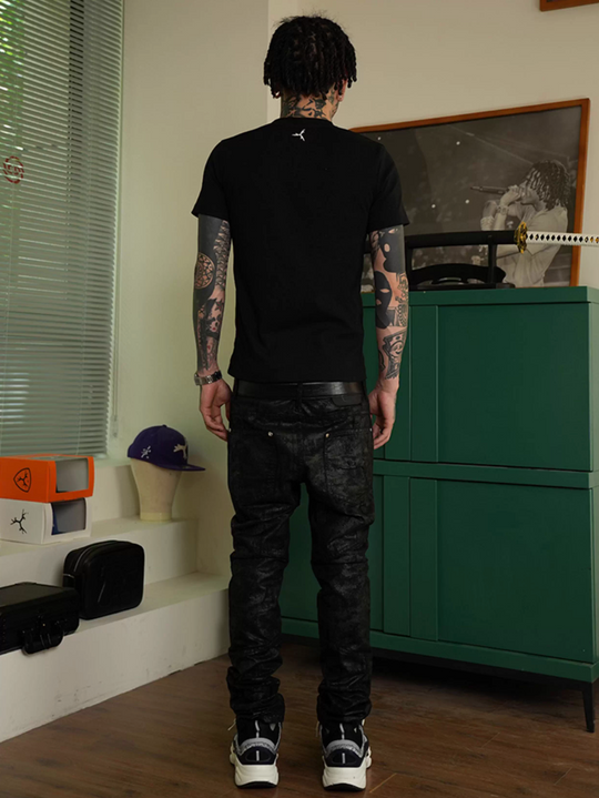 TGFCLUB Coated Wax Slim Fit Jeans | Face 3 Face