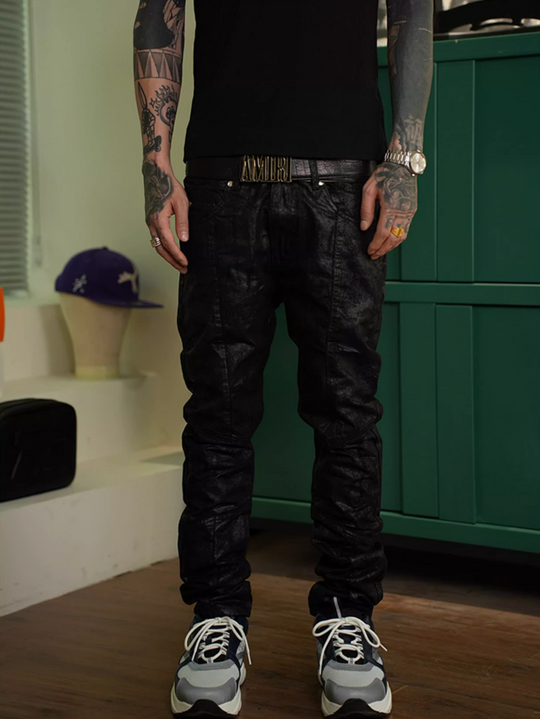 TGFCLUB Coated Wax Slim Fit Jeans | Face 3 Face