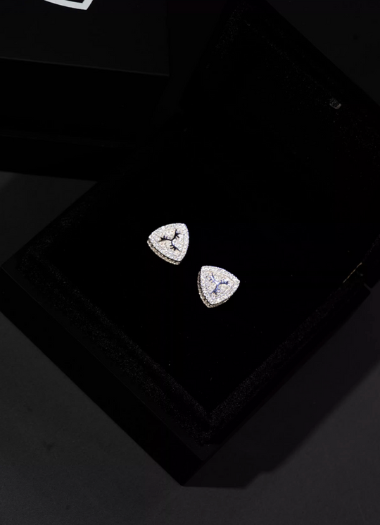 TGFCLUB Logo Moissanite Sterling Silver Earrings | Face 3 Face