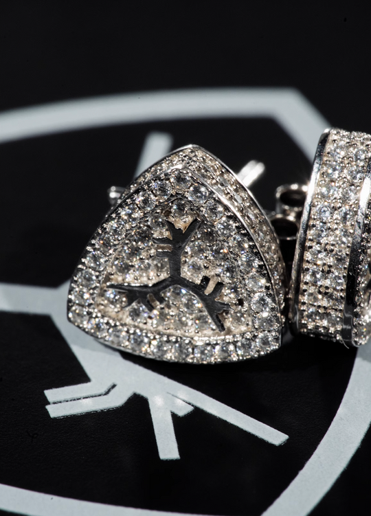 TGFCLUB Logo Moissanite Sterling Silver Earrings | Face 3 Face