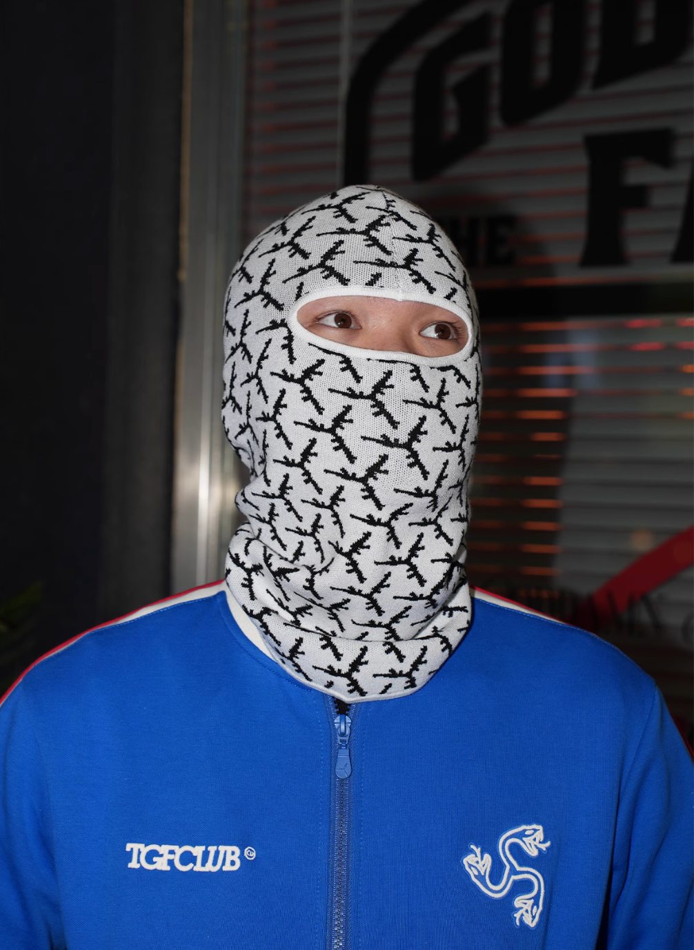 TGFCLUB All Over Logo Knit Face Mask | Face 3 Face