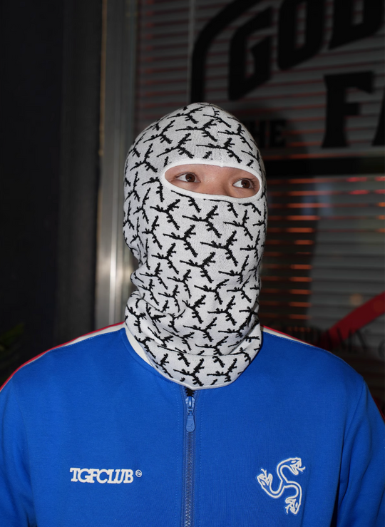 TGFCLUB All Over Logo Knit Face Mask | Face 3 Face