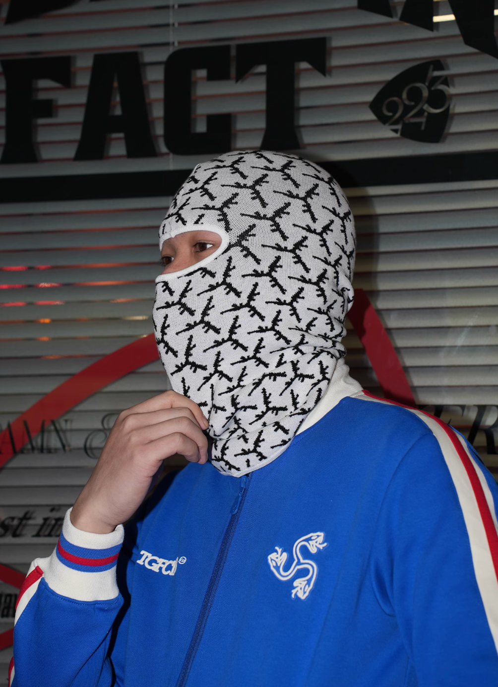 TGFCLUB All Over Logo Knit Face Mask | Face 3 Face