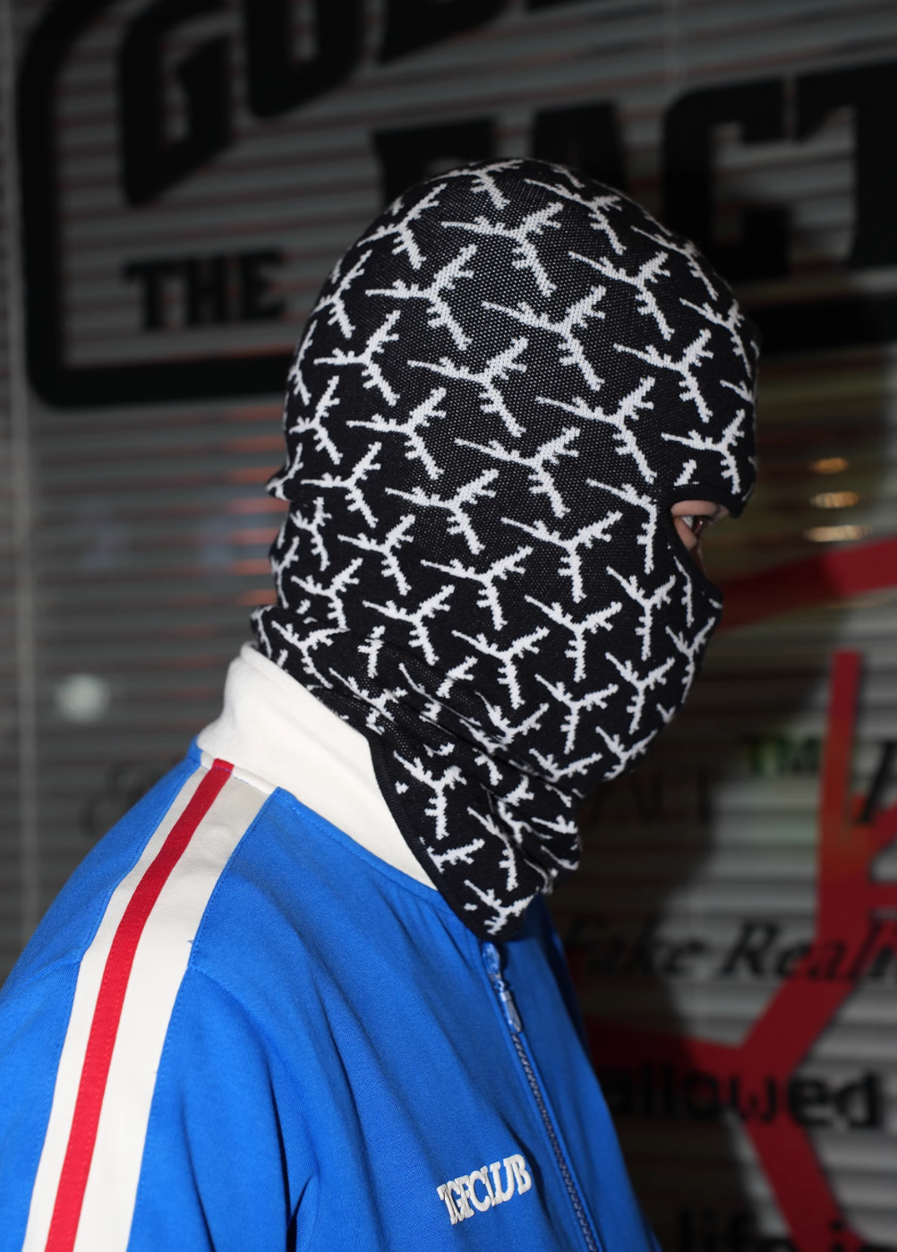 TGFCLUB All Over Logo Knit Face Mask | Face 3 Face