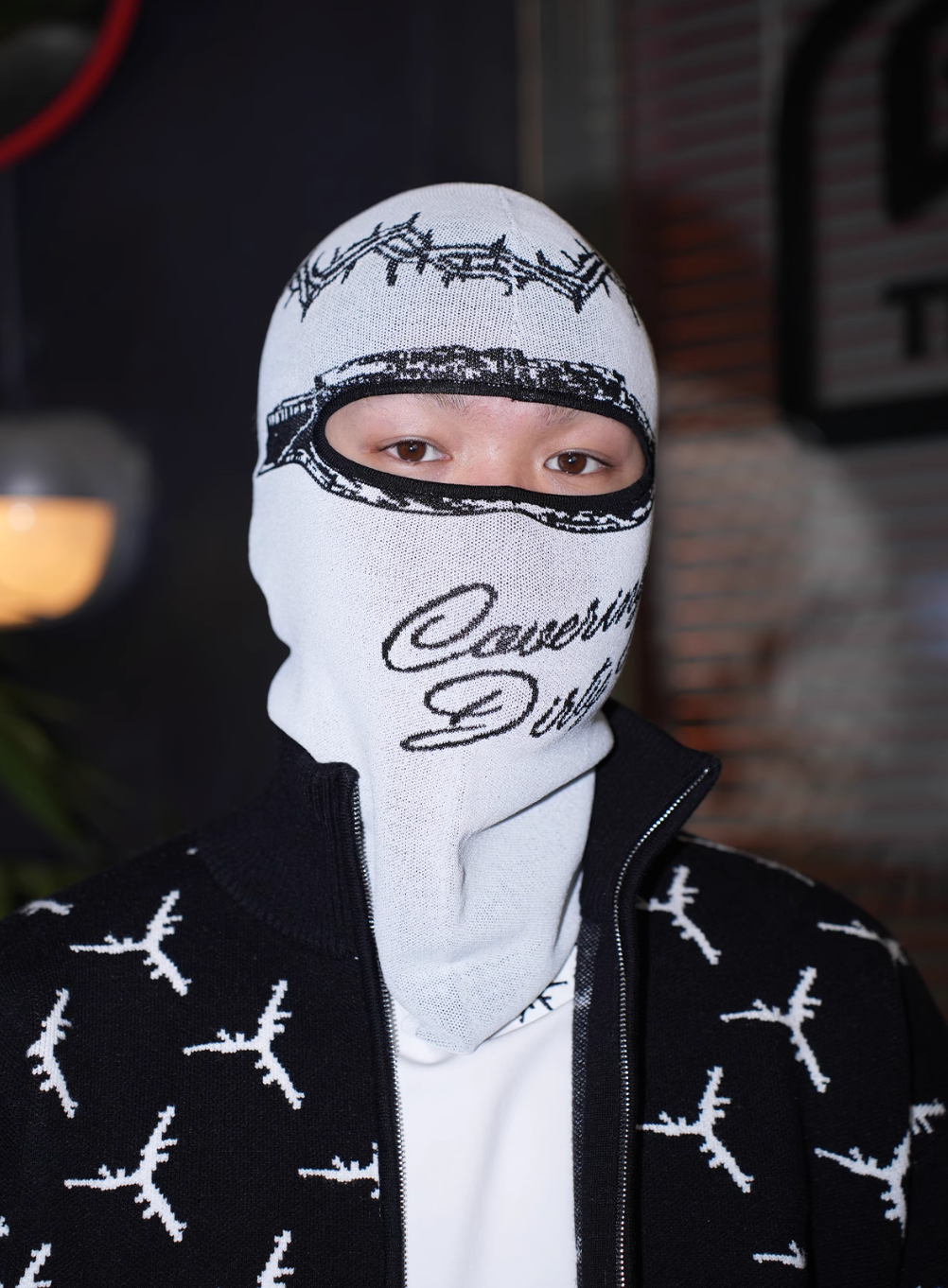 TGFCLUB x SNOWMAKER Crown of Thorns Knit Face Mask | Face 3 Face