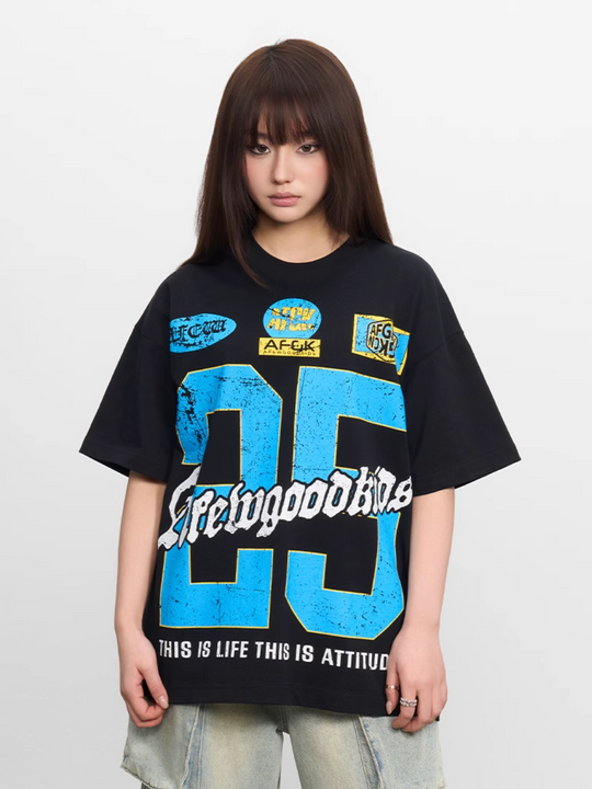 AFGK Vintage Number Print Tee | Face 3 Face