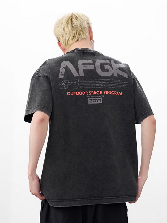 AFGK Vintage Print Washed Tee | Face 3 Face