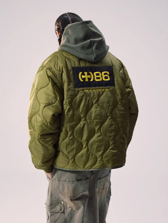 Remedy Patch Embroidered Quilted Military Jacket | Face 3 Face