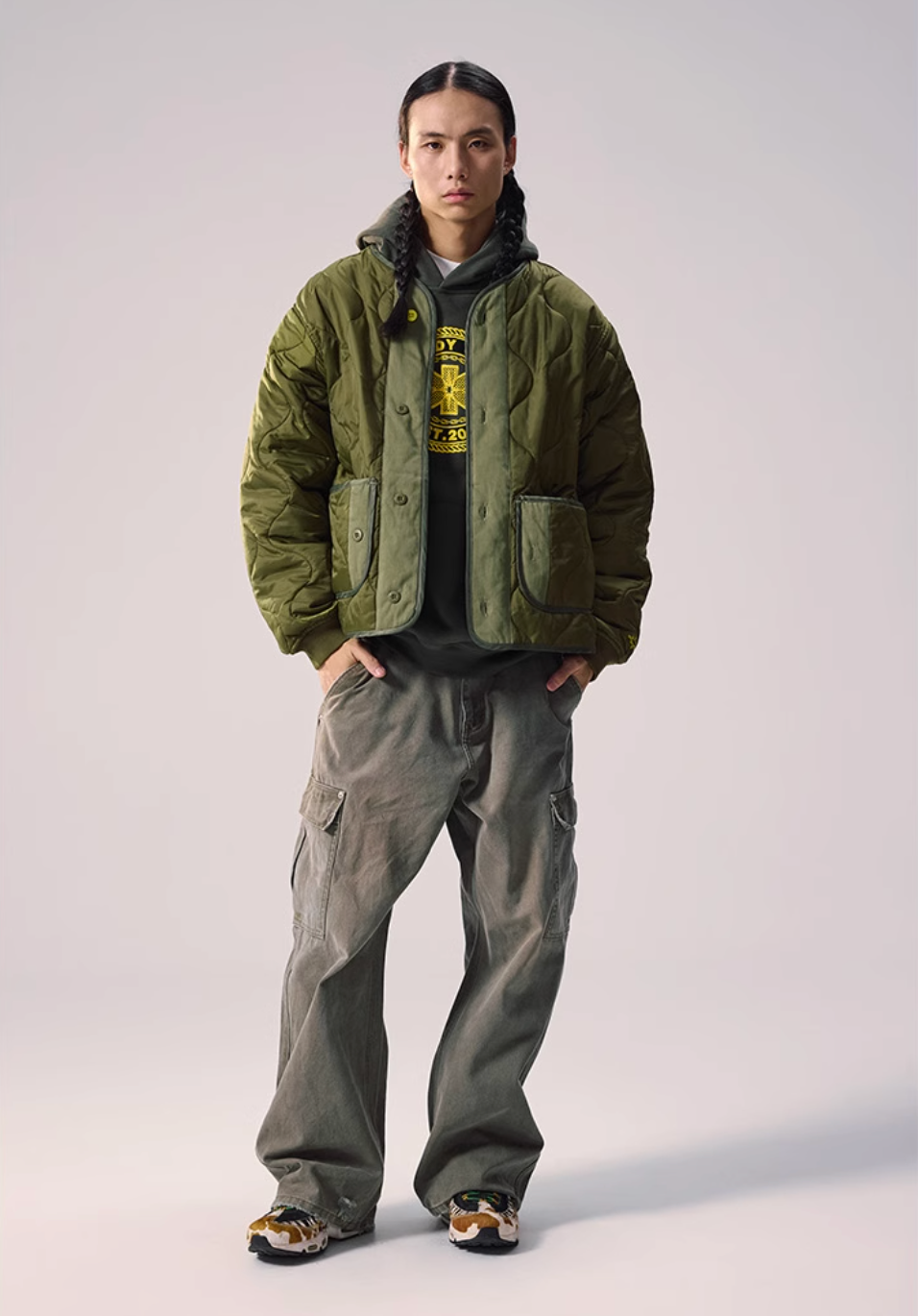 Remedy Patch Embroidered Quilted Military Jacket | Face 3 Face