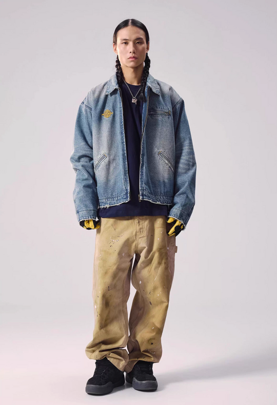 Remedy Washed Denim Zip Up Work Jacket | Face 3 Face