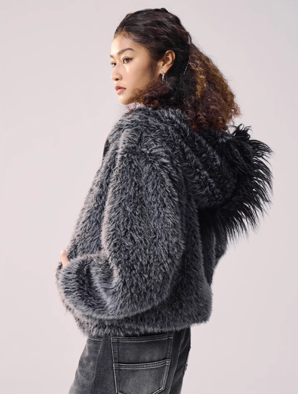 Remedy Faux Fur Mohawk Hooded Jacket | Face 3 Face