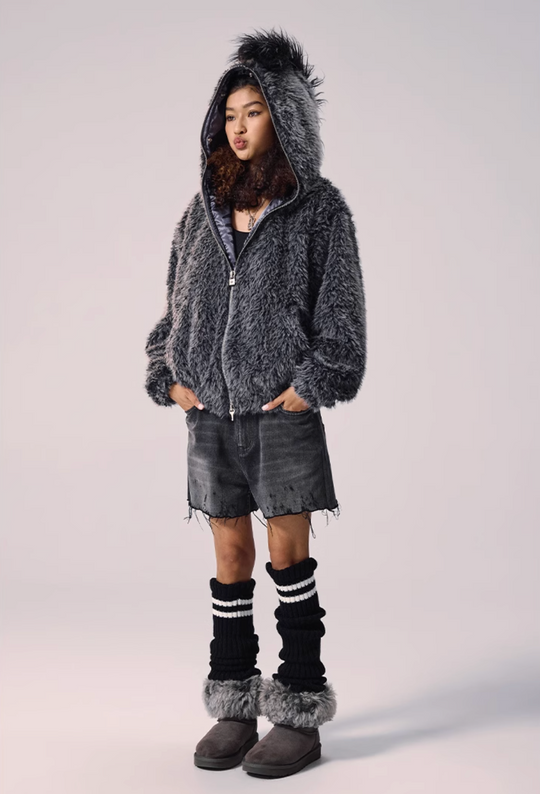 Remedy Faux Fur Mohawk Hooded Jacket | Face 3 Face