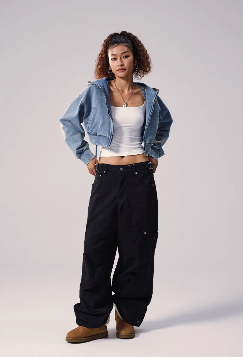 Remedy Backpack Design Washed Denim Short Jacket | Face 3 Face