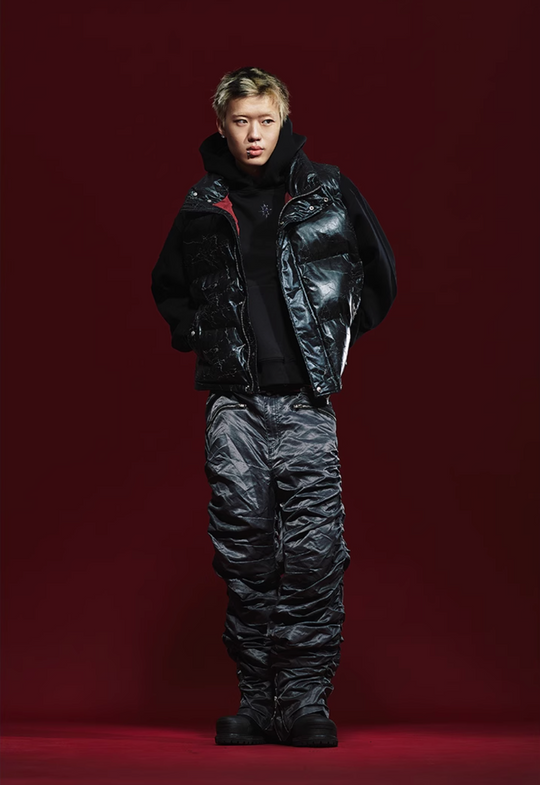 Remedy Cracked Design Puffer Vest | Face 3 Face