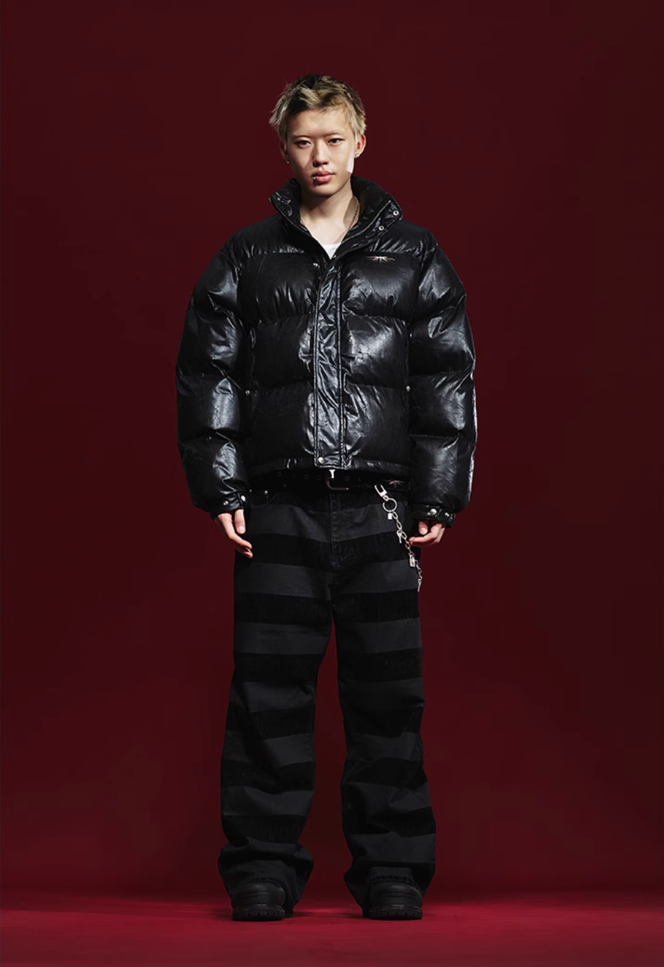 Remedy Cracked Design Puffer Jacket | Face 3 Face