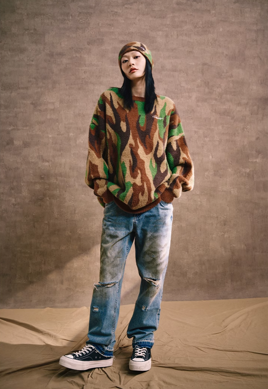 Remedy Flame Camouflage Knit Sweater | Face 3 Face