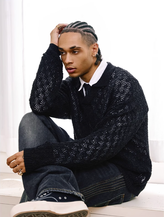 Remedy Mesh Polo Knit Sweater | Face 3 Face