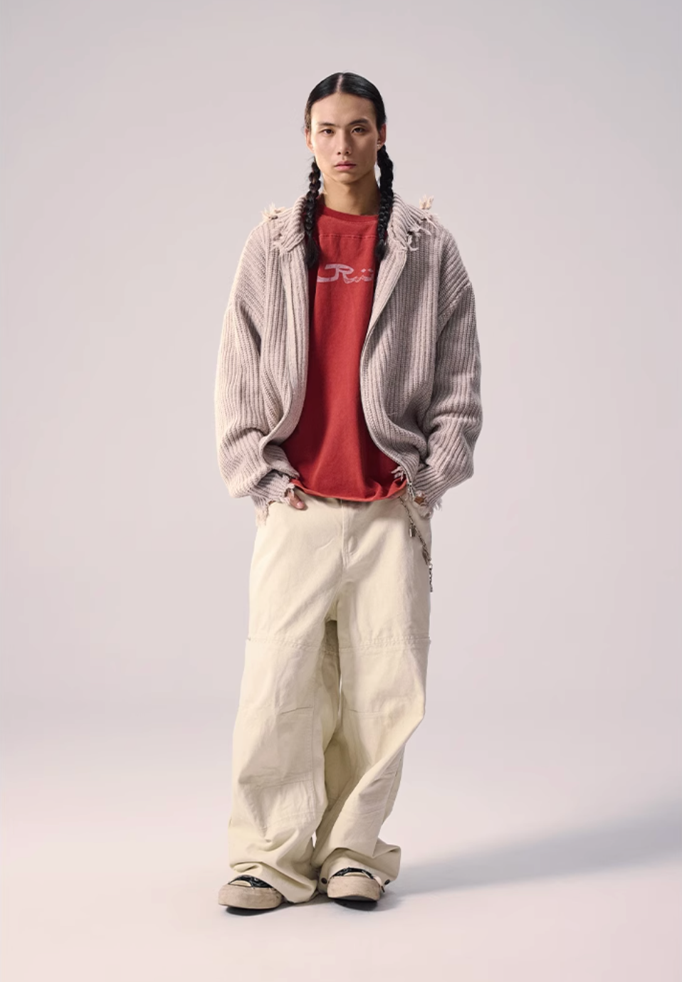 Remedy Distressed Hooded Zipper Knit Cardigan | Face 3 Face