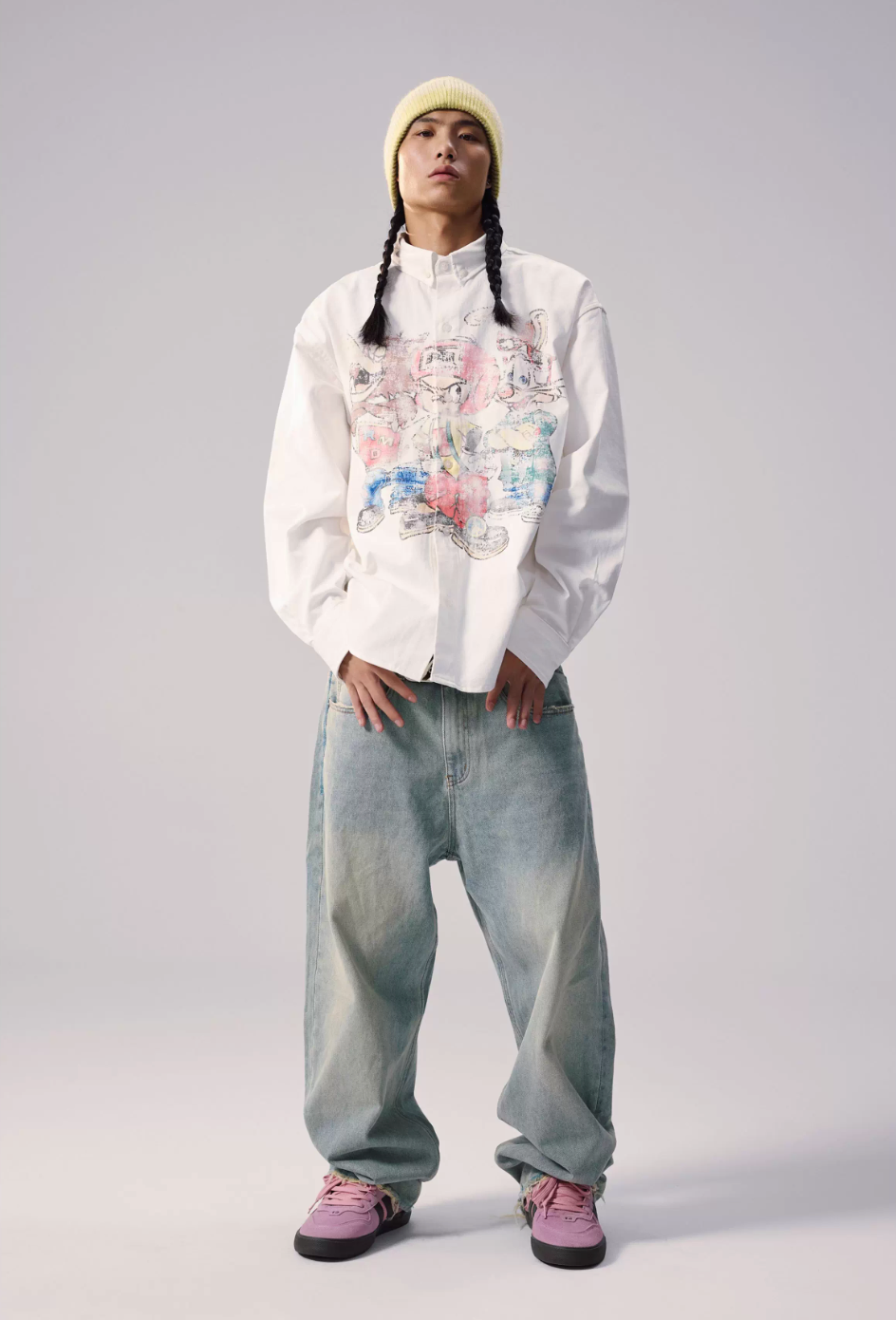 Remedy Cartoon Print Long Sleeve Shirt | Face 3 Face