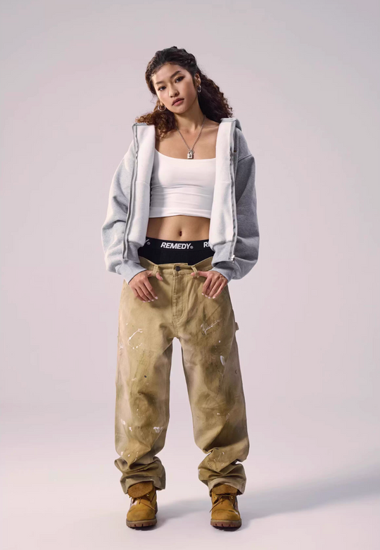 Remedy Terry Embroidery Zip Up Hoodie | Face 3 Face