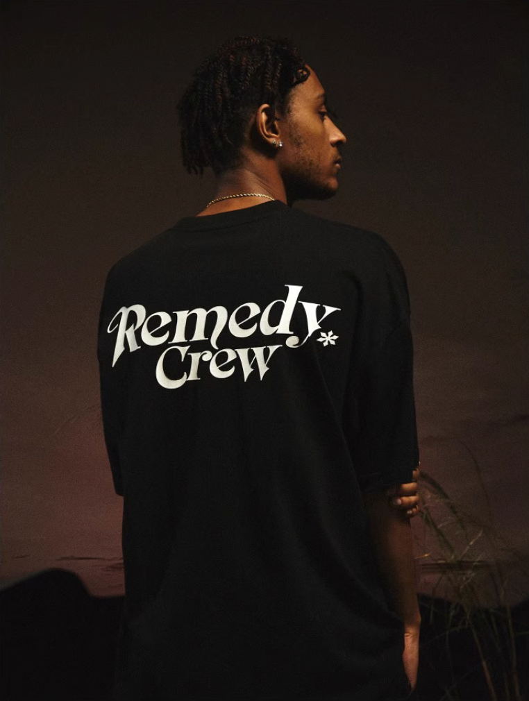 Remedy Gothic Font Logo Print Basic Tee | Face 3 Face