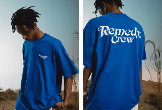 Remedy Gothic Font Logo Print Basic Tee | Face 3 Face