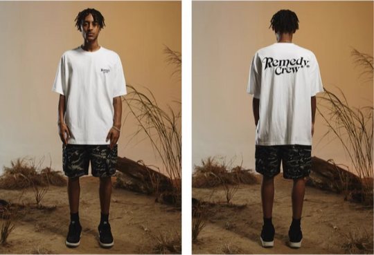 Remedy Gothic Font Logo Print Basic Tee | Face 3 Face