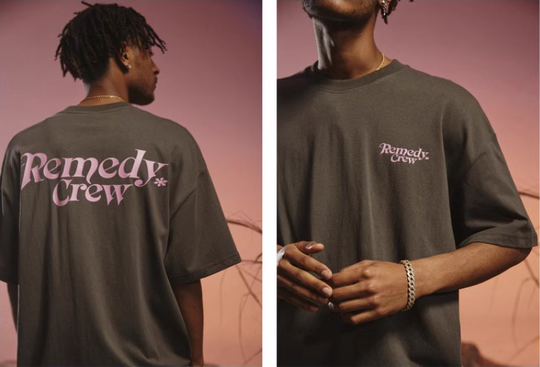 Remedy Gothic Font Logo Print Basic Tee | Face 3 Face