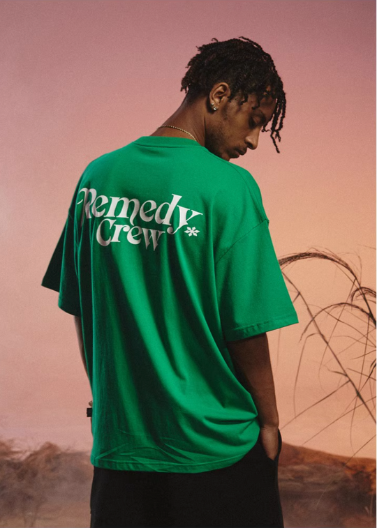 Remedy Gothic Font Logo Print Basic Tee | Face 3 Face