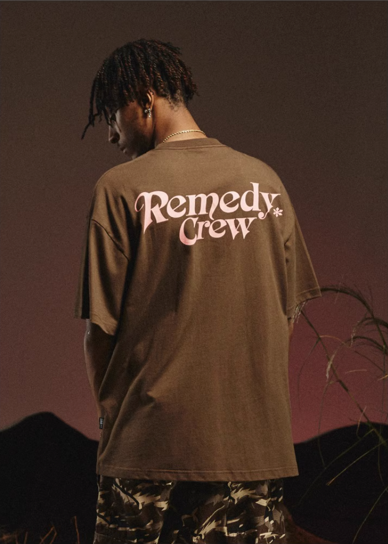 Remedy Gothic Font Logo Print Basic Tee | Face 3 Face