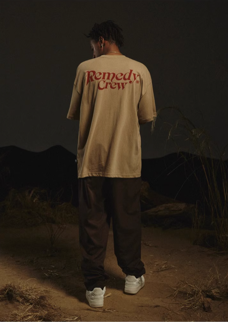 Remedy Gothic Font Logo Print Basic Tee | Face 3 Face