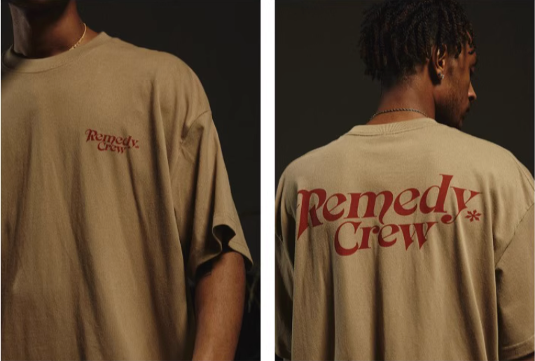 Remedy Gothic Font Logo Print Basic Tee | Face 3 Face