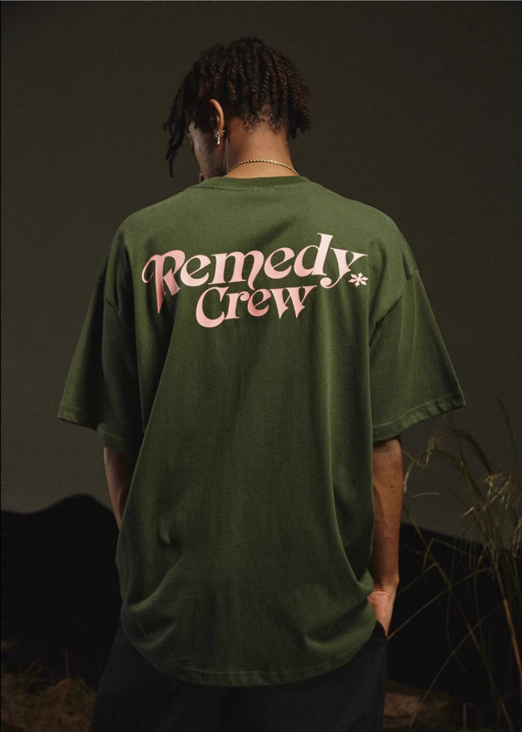 Remedy Gothic Font Logo Print Basic Tee | Face 3 Face